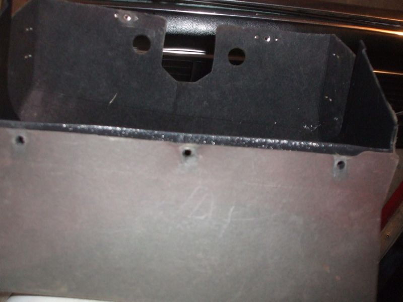 Drill hinge holes in new glove box