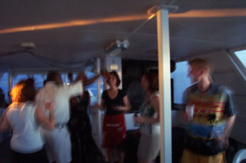 People dancing on the boat