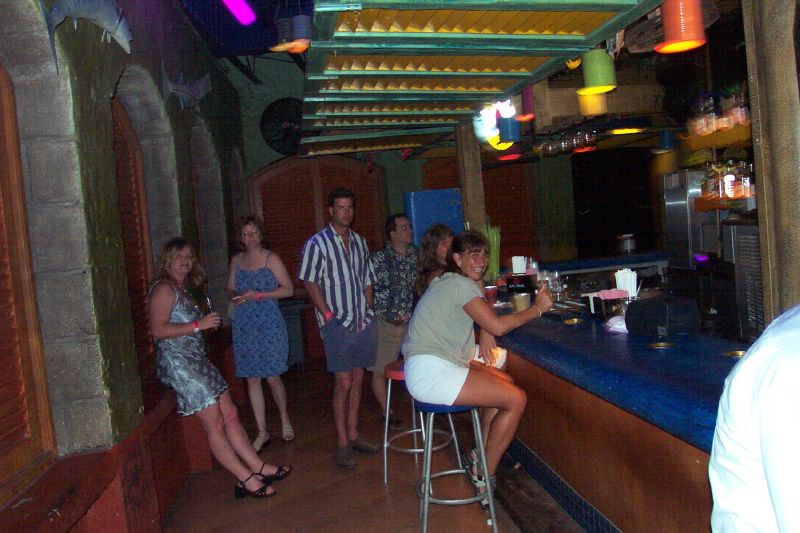 Sitting at the bar downstairs at Margaritaville